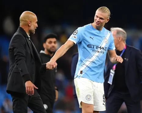 Haaland Joins Elite UCL 50-Goal Group, Hailed by Guardiola as CR7 and Messi's Equal
